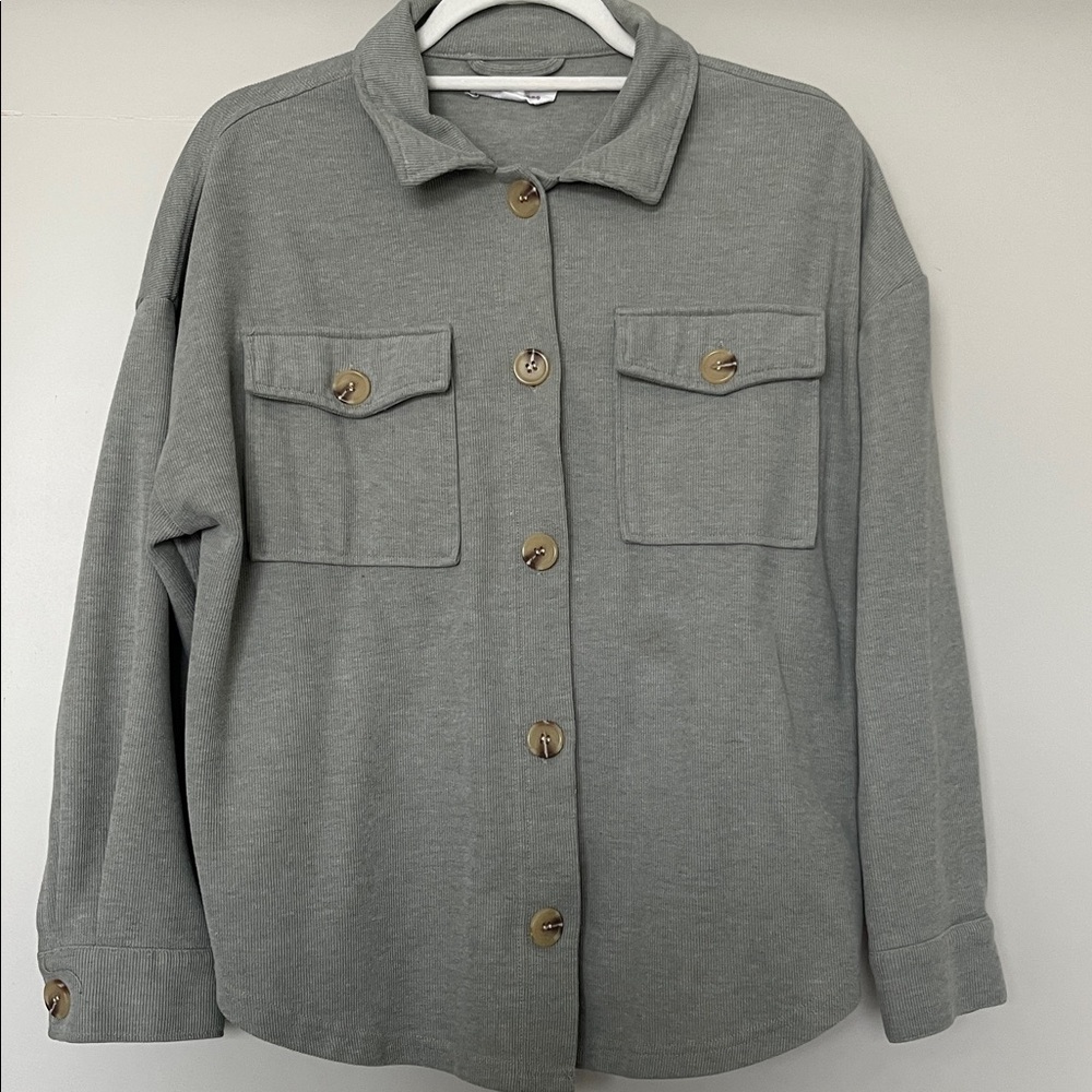 Green Button-Up Shirt